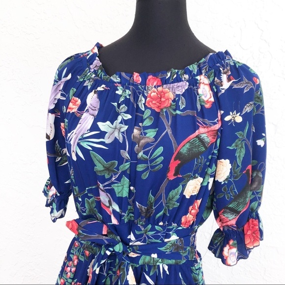 Beautiful Blue Bird High Low Italian Boho Maxi Dress - Picture 2 of 9